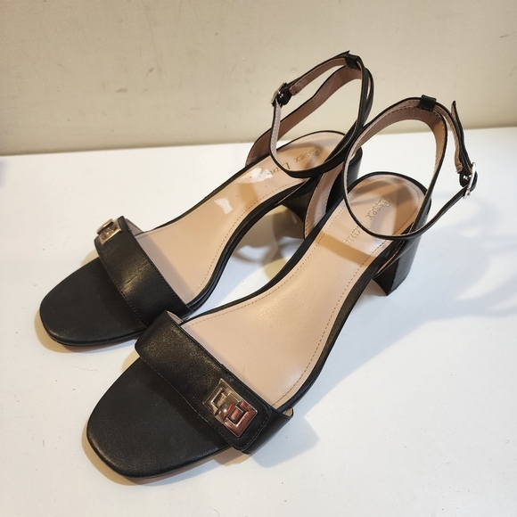 Essex Lane Saviava black medium block heels sandals size 9 1/2 - Picture 4 of 10
